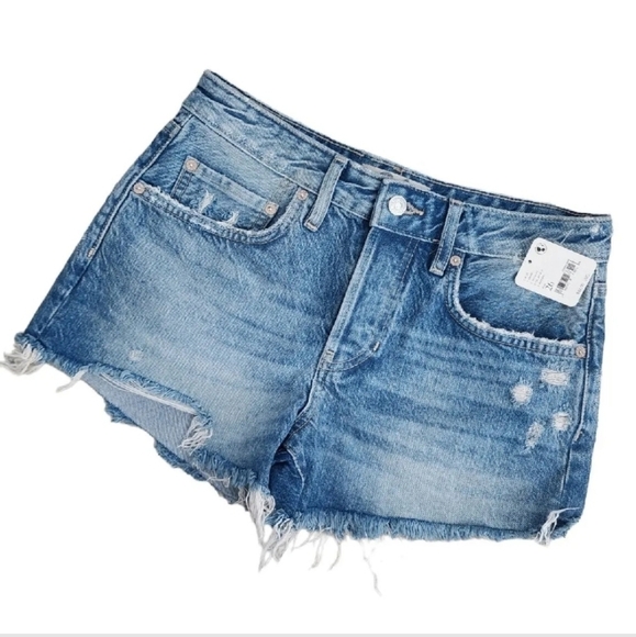 Free People Size 26 We The Free High Rise Distressed Denim Cut Off Jean Shorts. - Picture 1 of 10